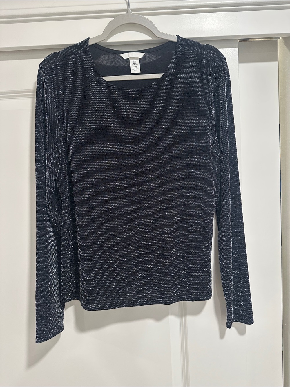 H&M Black Sparkle Long Sleeve Tee